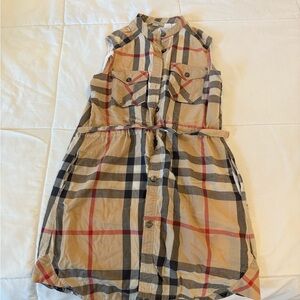 Burberry Beige and Red Plaid Kids Dress